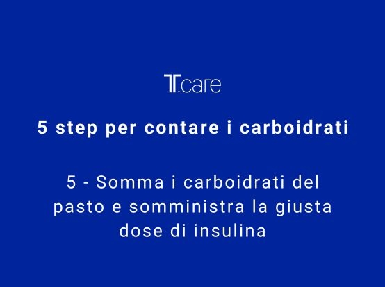 STEP 5 - Somma tutti i carboidrati e dosa l'insulina